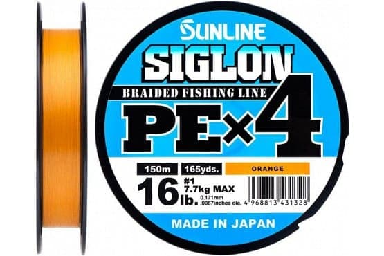 Плетеный шнур Sunline Siglon PE X4 #0.4, 150 м Orange
