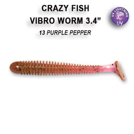 силиконовые приманки Vibro worm 3.4" 12-85-13-5