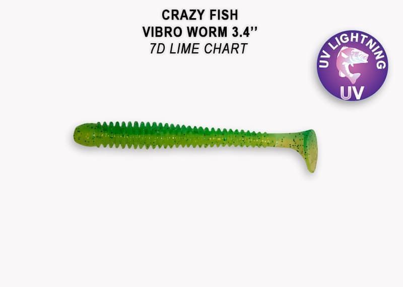 силиконовые приманки Vibro worm 3.4" 12-85-7d-6-F