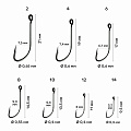 Рыболовные Одинарный крючок CF S hook №14 15  шт, черный