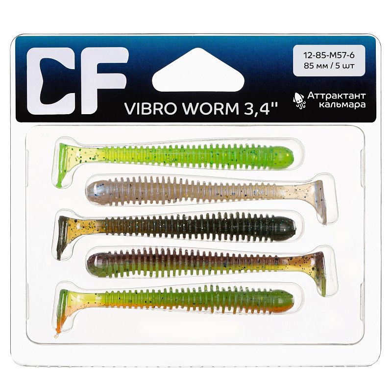 силиконовые приманки Vibro worm 3.4" 12-85-M57-6