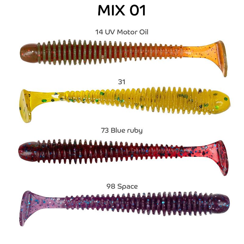 силиконовые приманки Vibro worm 2" 3-50-M01-6