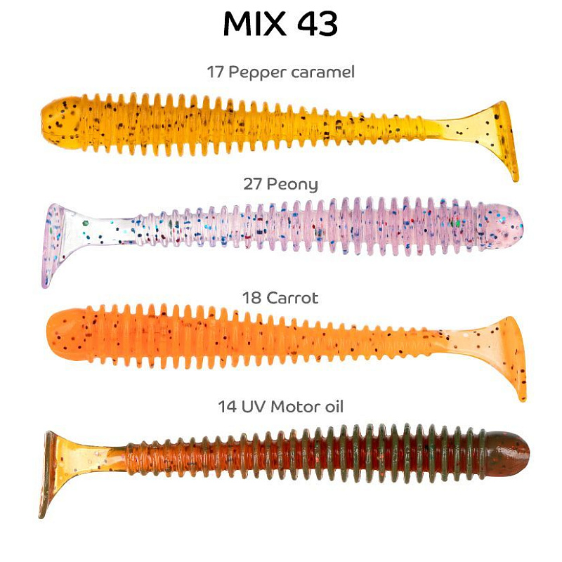 силиконовые приманки Vibro worm 2" 3-50-M43-6