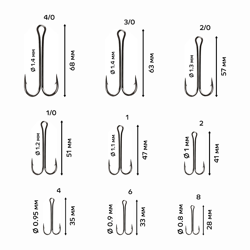 Рыболовные Двойной крючок CF Long tail double hook №1/0 3 шт