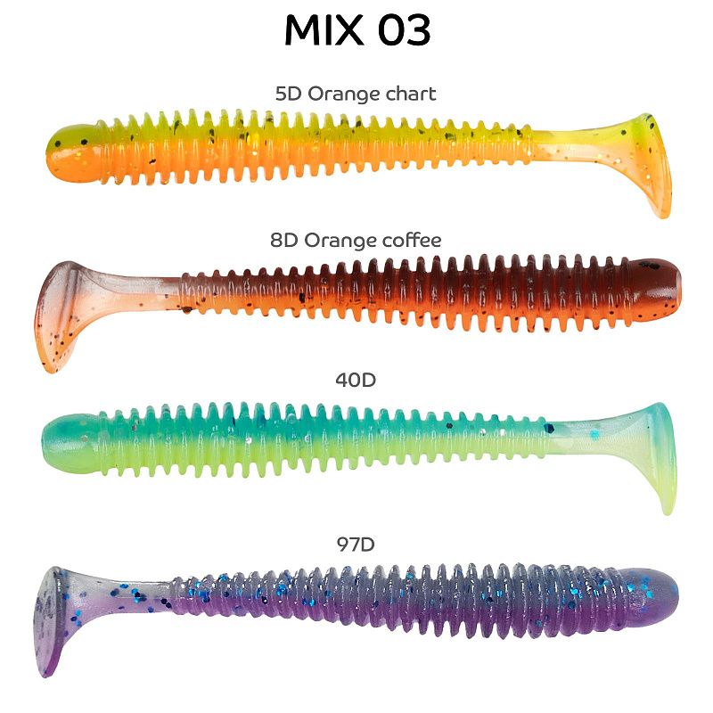 силиконовые приманки Vibro worm 2" 3-50-M03-6