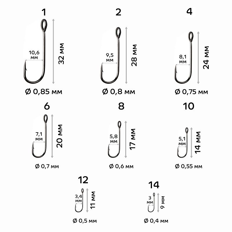 Рыболовные Одинарный крючок CF Round bent hook №12 15 шт