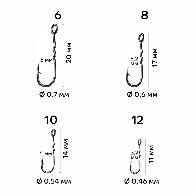 Рыболовные Одинарный крючок CF Round bent fixative shank №12 15 шт