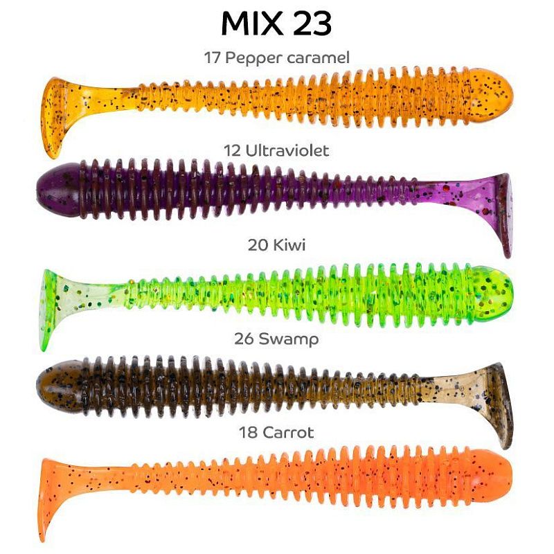 силиконовые приманки Vibro worm 3"11-75-M23-6