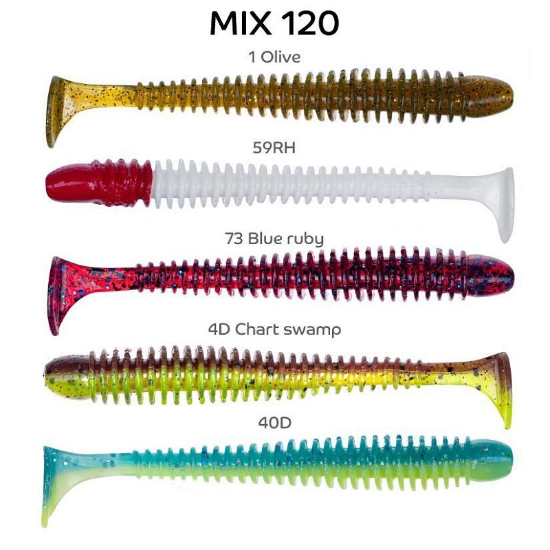 силиконовые приманки Vibro Worm 4'' 75-100-M120-6