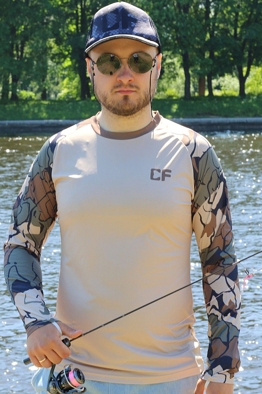 Джерси CF Camo sleeves brown для рыбака и рыбалки