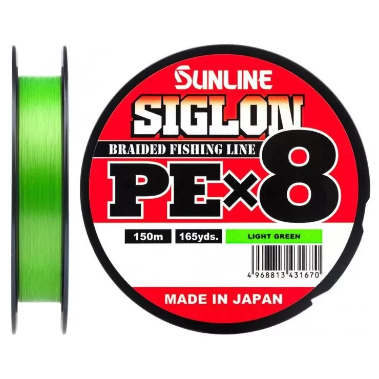 Плетёный шнур Sunline Siglon PEx8 light green 150m #0.8/12lb