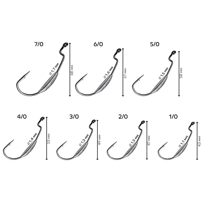 Рыболовные Офсетный крючок CF Offset W hook №4/0 4 шт