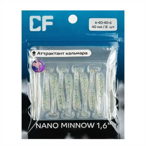 силиконовые приманки Nano minnow 1.6" 6-40-40-6